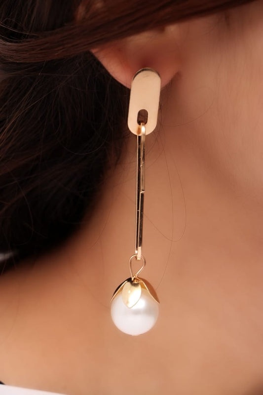 Ear Rings, Women's Fashion Metal Stick Pearl Hanging Stud Earrings for Functions, Style and Gifts